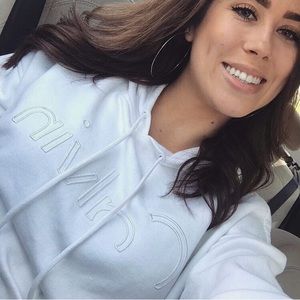 Calvin Klein All White Boxy Slight Crop Hoodie